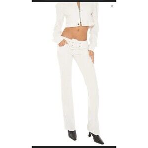 Are You Am I Bambx Ivory White Cordoruy AYAI Straight Leg Low Rise Y2K Pants 26